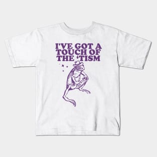 I've got a touch of the ‘tism Vintage T-Shirt, Retro Funny Frog Shirt, Frog Meme Kids T-Shirt